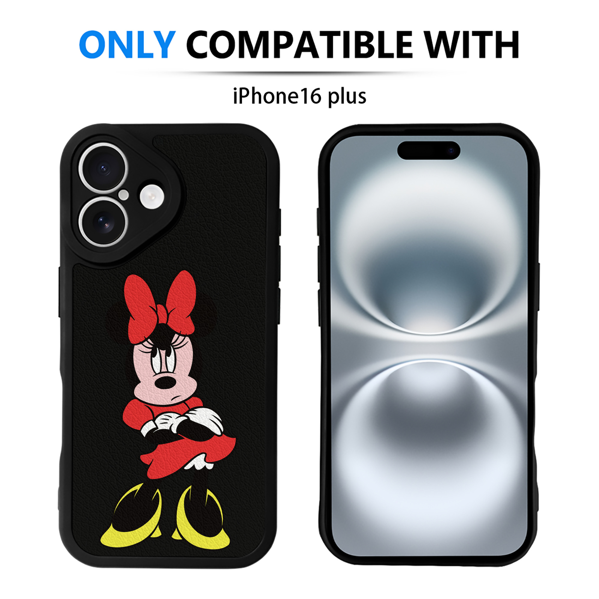 （画像用） ミッキーマウス Mickey Mouse 【iPhone 16シリーズ対応】シリコンスマホケース（レザー調） 材質：シリコン